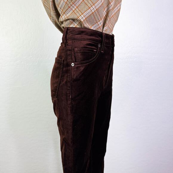 Agolde Nico High Rise Slim Bootcut Velvet Pants Brown Whimsigoth Grunge 32 NWT - Picture 5 of 13